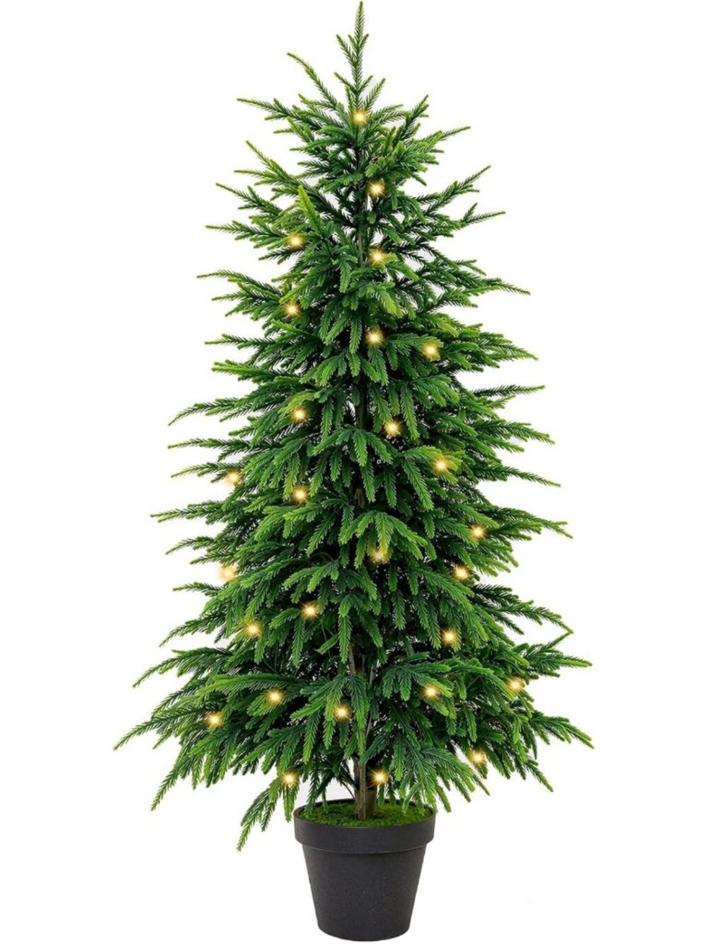 4FT Artificial Norfolk Pine Tree with Lights - Festive Holiday Decor